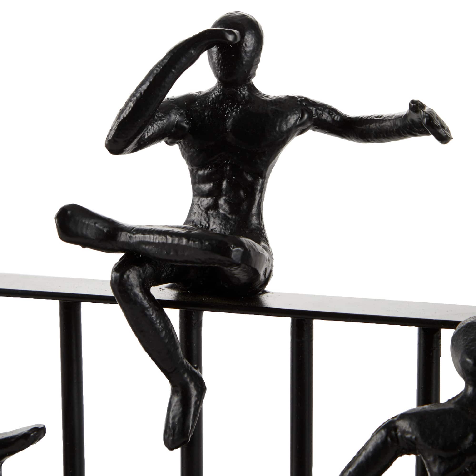Black Metal Contemporary Sculpture, Climbing 10" x 14" x 9"